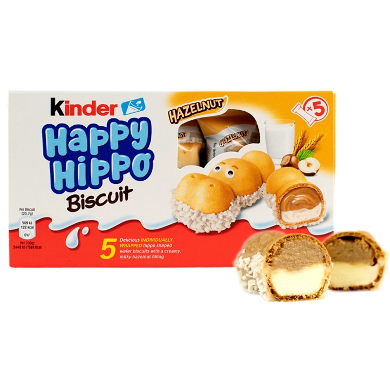 Kinder Happy Hippo alla Nocciola - Scatola da 5 pezzi