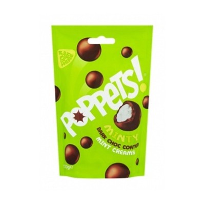 Poppets Dark Choc Coated Mint Creams 130g