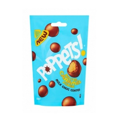 Poppets Milk Choc Coated Salted Caramel Fudge 130g